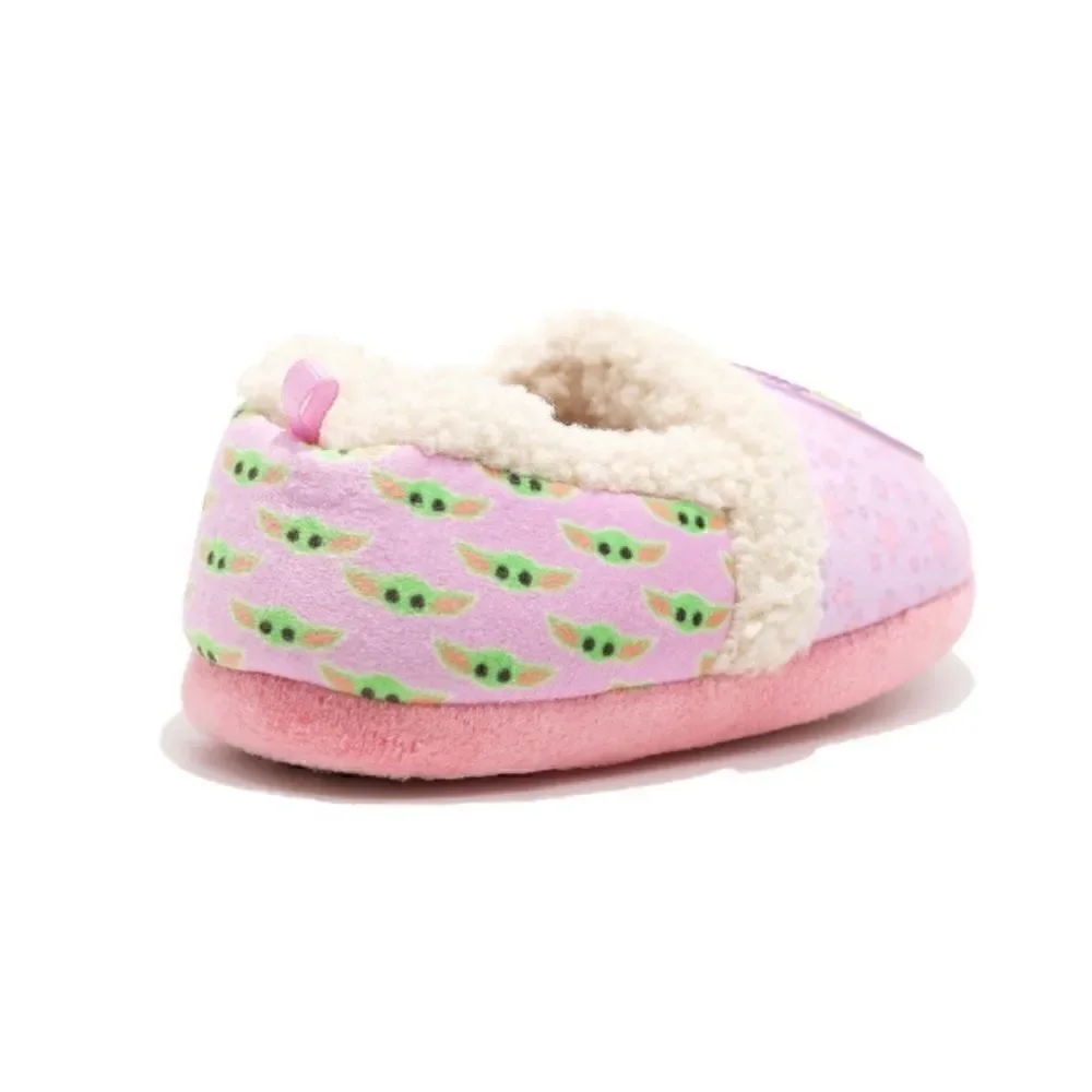 Toddler Girls Star Wars Mandalorian Grogu Plush Slippers Shoes Size 9/10